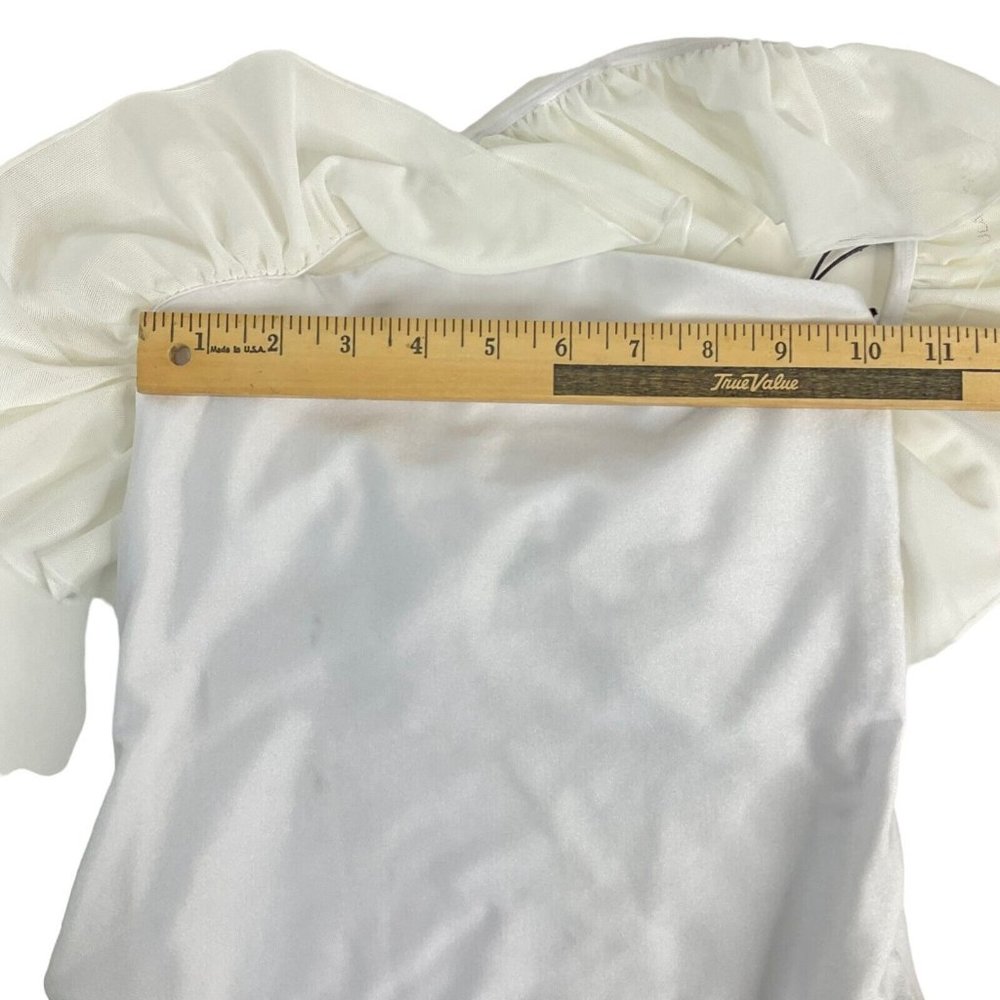 Tularosa Swimsuit Women's Sz XXS White Kimber One Piece Shoulder Ruffle $148 Nwt - Picture 10 of 16